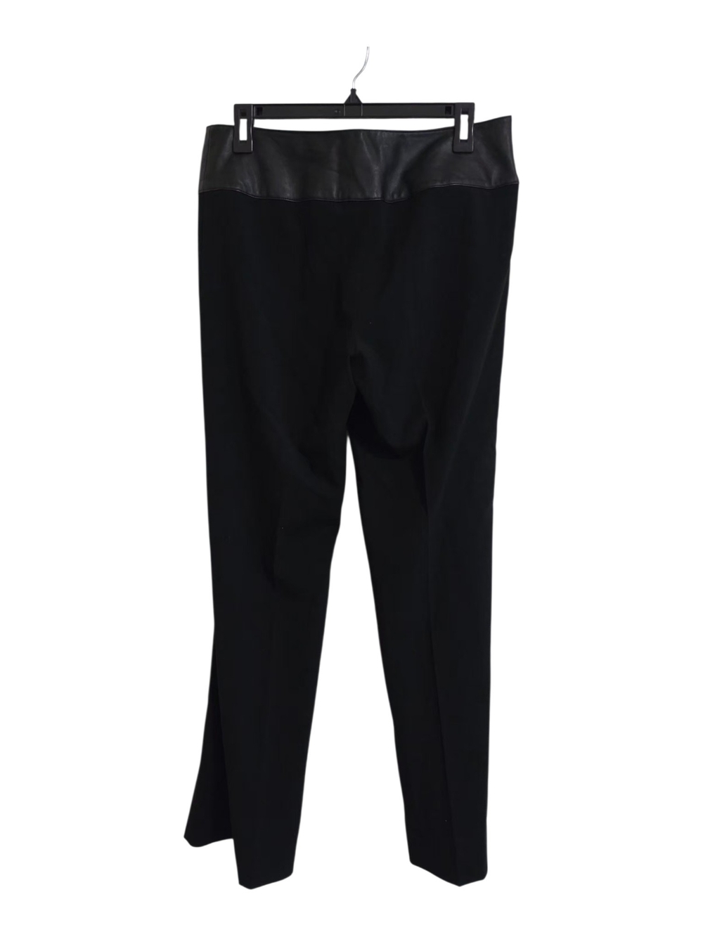 Cache Black Boot Cut Pants with Faux Leather Waistband